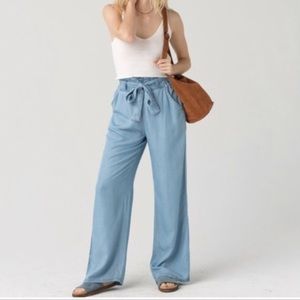 NWT High waist thread supply Maria wide leg pants